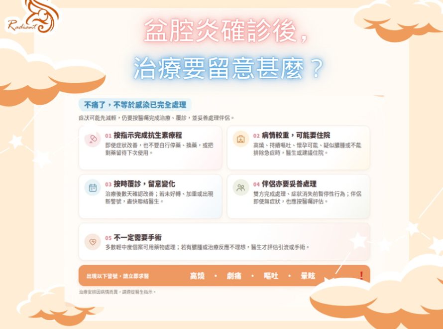 盆腔炎確診後,治療要留意甚麼?
