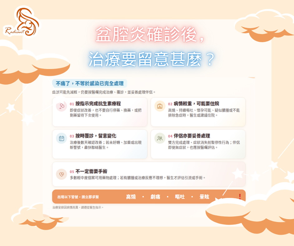 盆腔炎確診後,治療要留意甚麼?